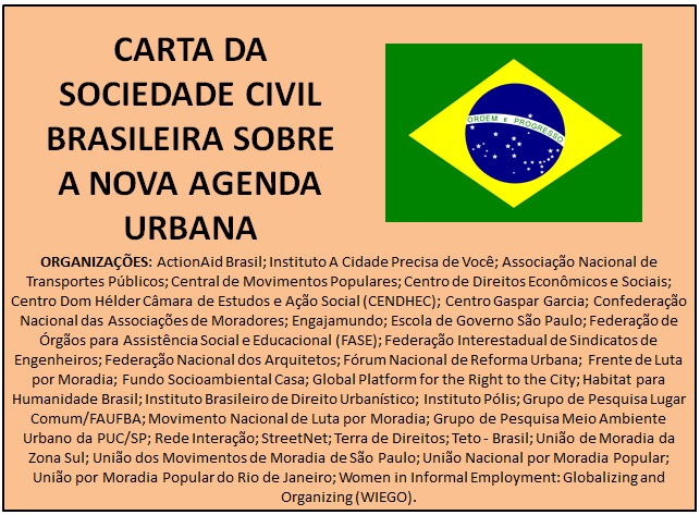 Statement of the Brazilian Civil Society of the New Urban Agenda