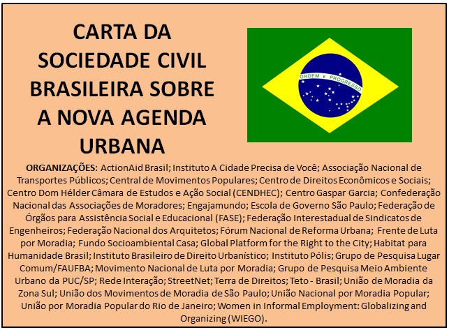 Statement of the Brazilian Civil Society of the New Urban Agenda