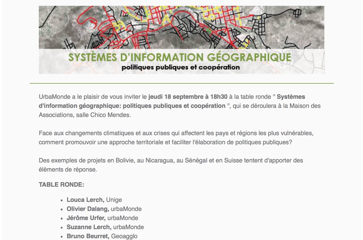 Table ronde: Systèmes d’information géographique: politiques publiques et coopération