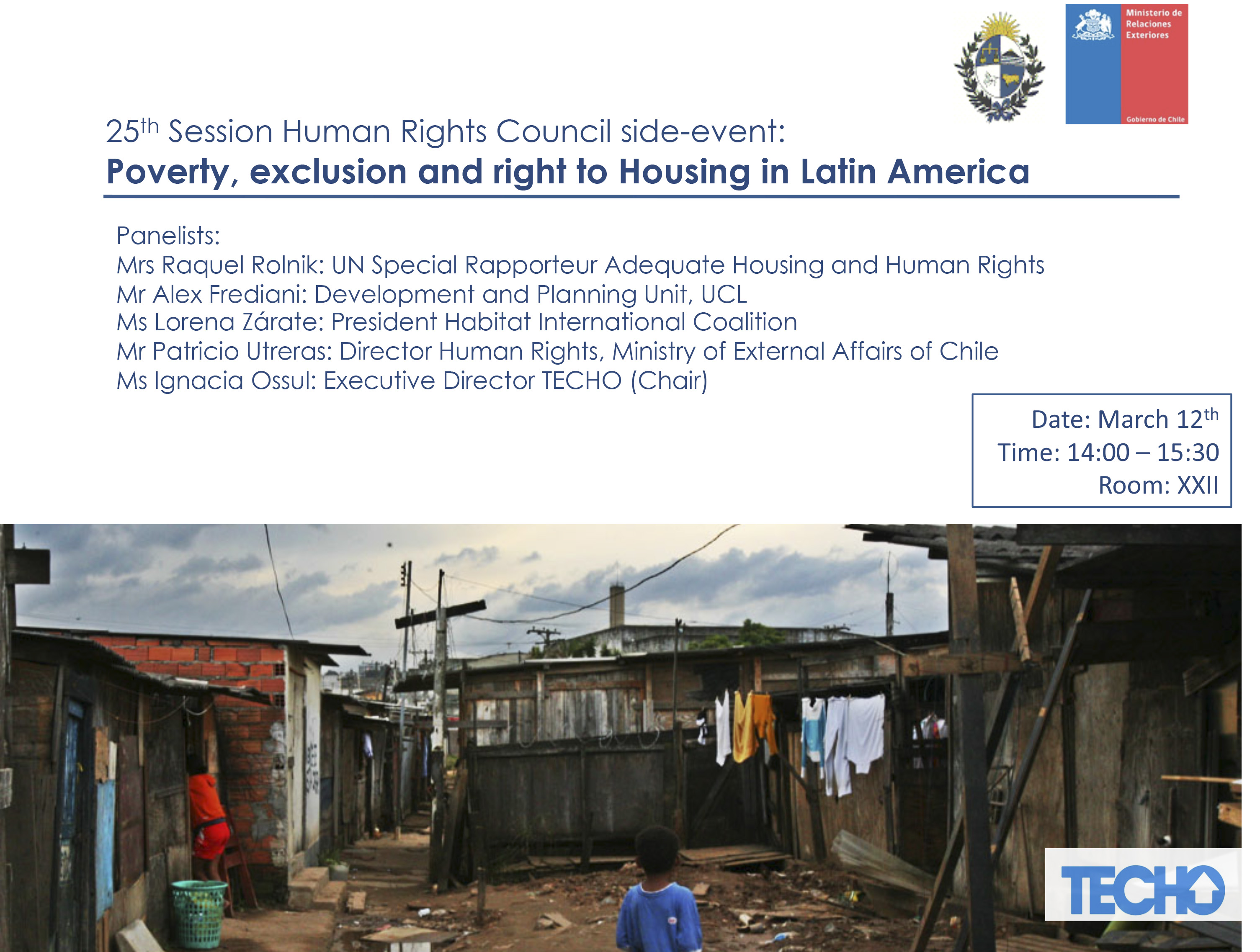 Video: 25th Session Human Rights Council side-event: Poverty, exclusion and right to Housing in Latin America.