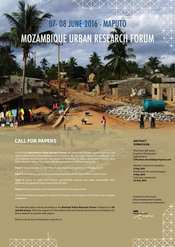 Call for Papers Mozambique Urban Research Forum 2016