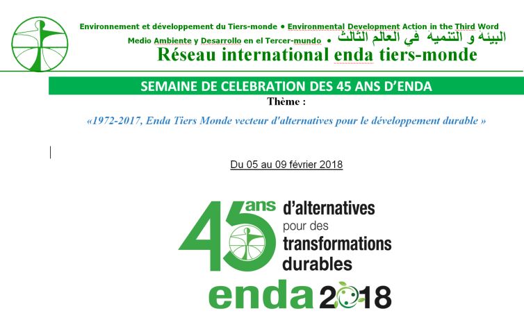 Dakar. Semaine de Celebration des 45 ans d’ENDA