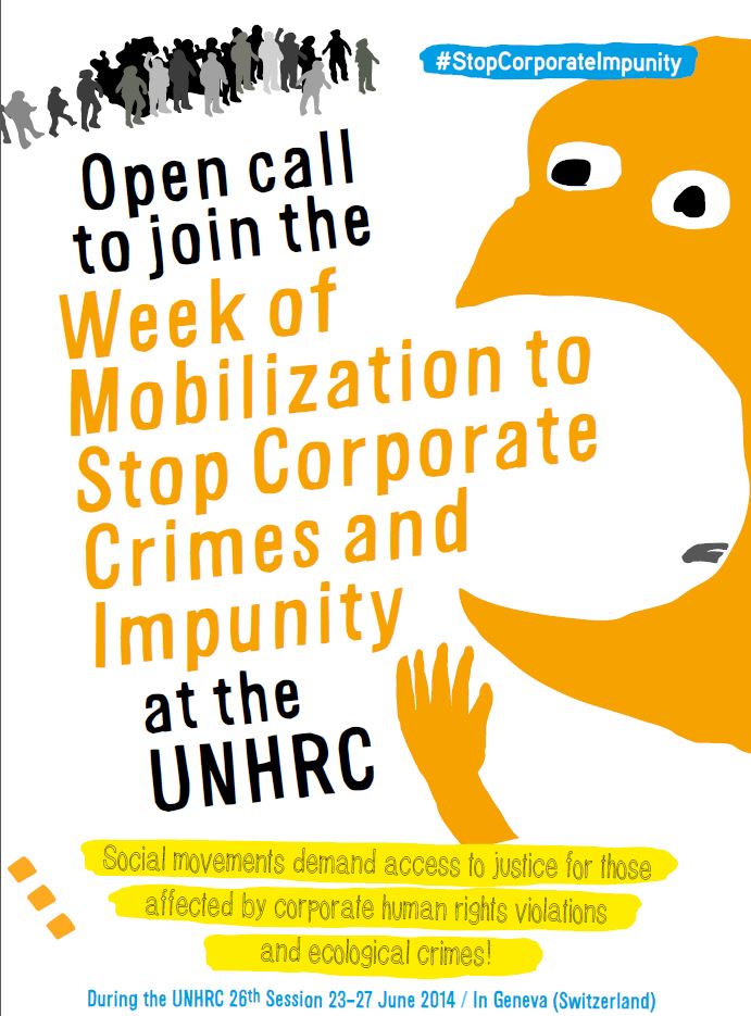 Open call to join the Week of Mobilization to Stop Corporate Crimes and Impunity