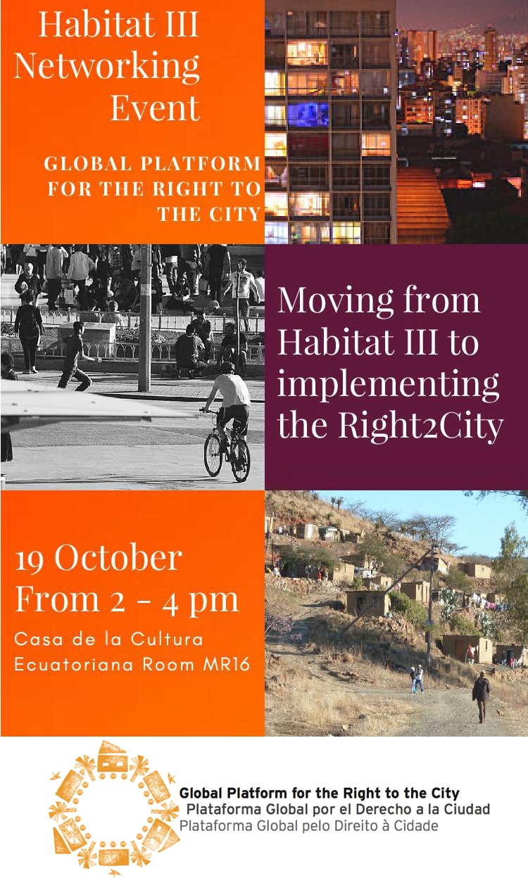 Networking Event: Moving from Habitat III to implementing the Right2City