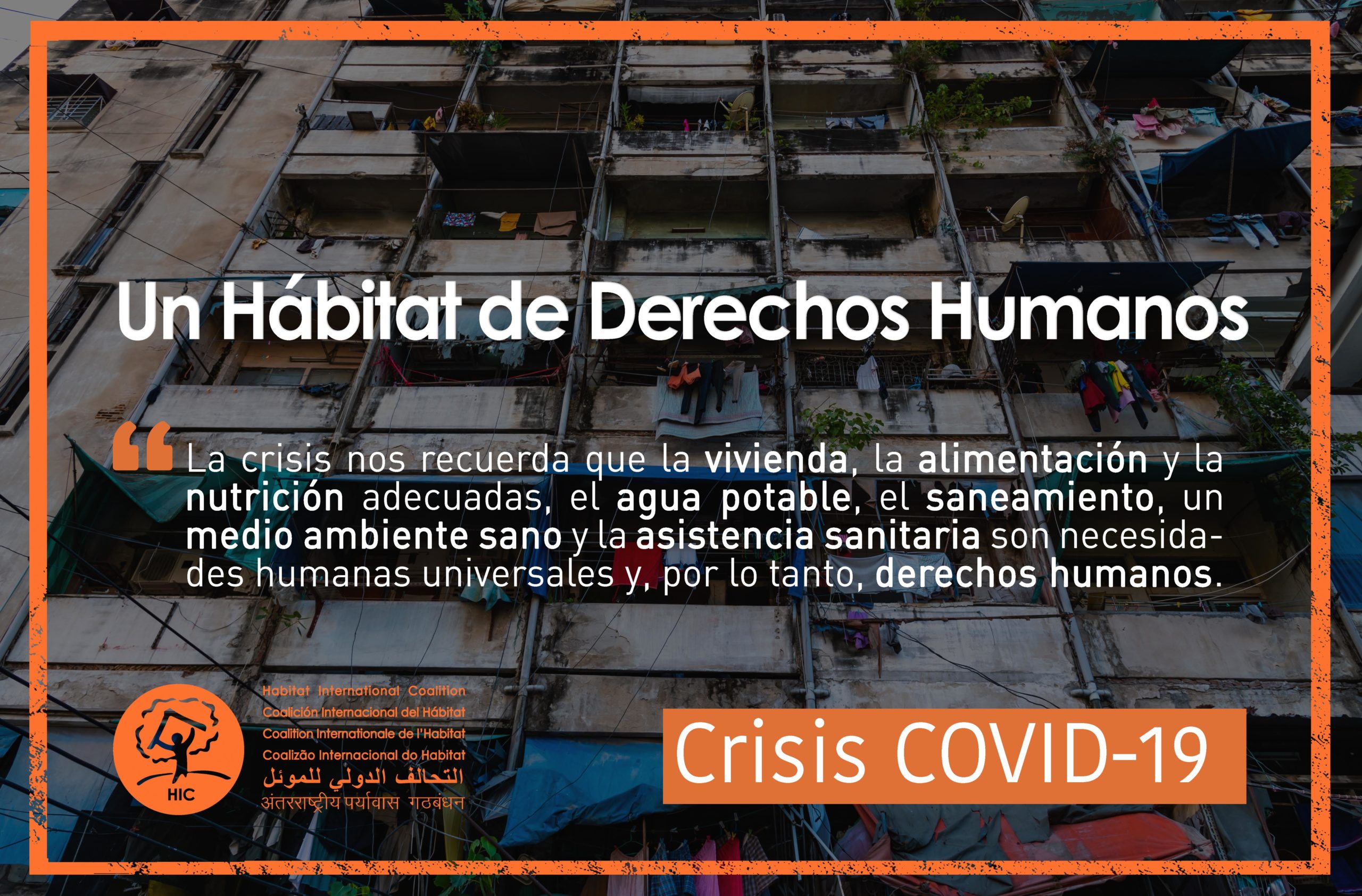 COVID-19: Necesitamos un Hábitat de Derechos Humanos