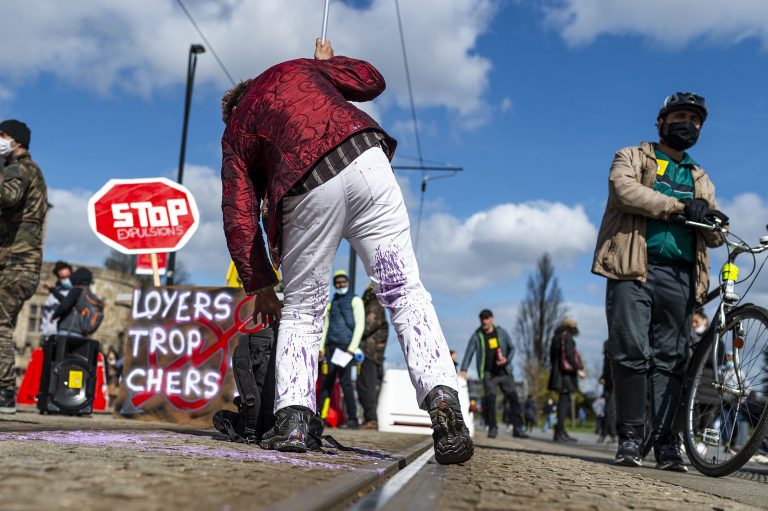 Manifestantes housing Action Day Europe Nantes