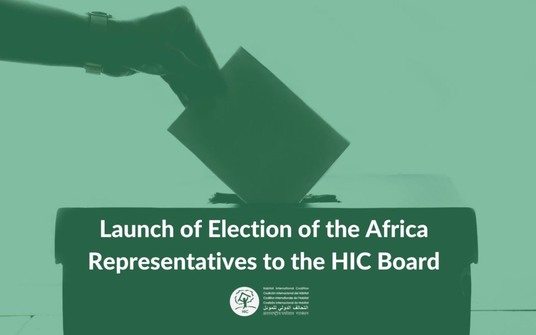 Lanzamiento de la elección de los representantes de África en la Junta de HIC