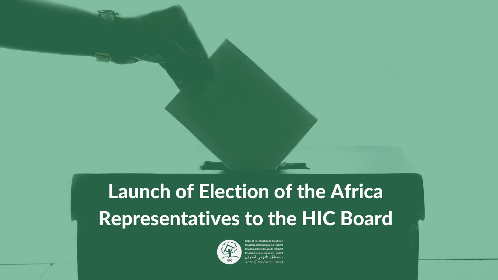 Lanzamiento de la elección de los representantes de África en la Junta de HIC