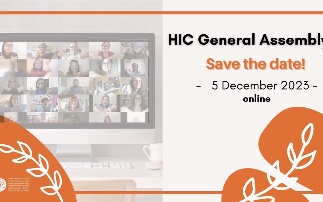 ¡Reserve la fecha! Reunión de la Asamblea General de HIC