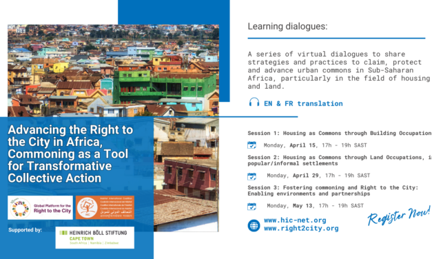 Prochainement : dialogues d’apprentissage pour échanger des stratégies sur les biens communs urbains en Afrique
