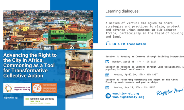 Coming soon: learning dialogues to exchange strategies on the urban commons in Africa