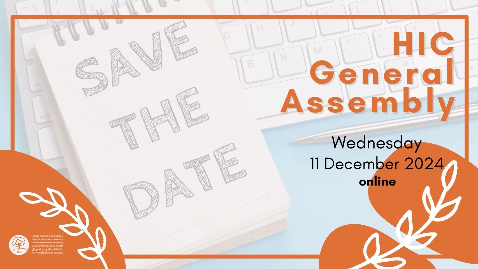 ¡Reserve la fecha hoy mismo! Asamblea General Anual de HIC 2024